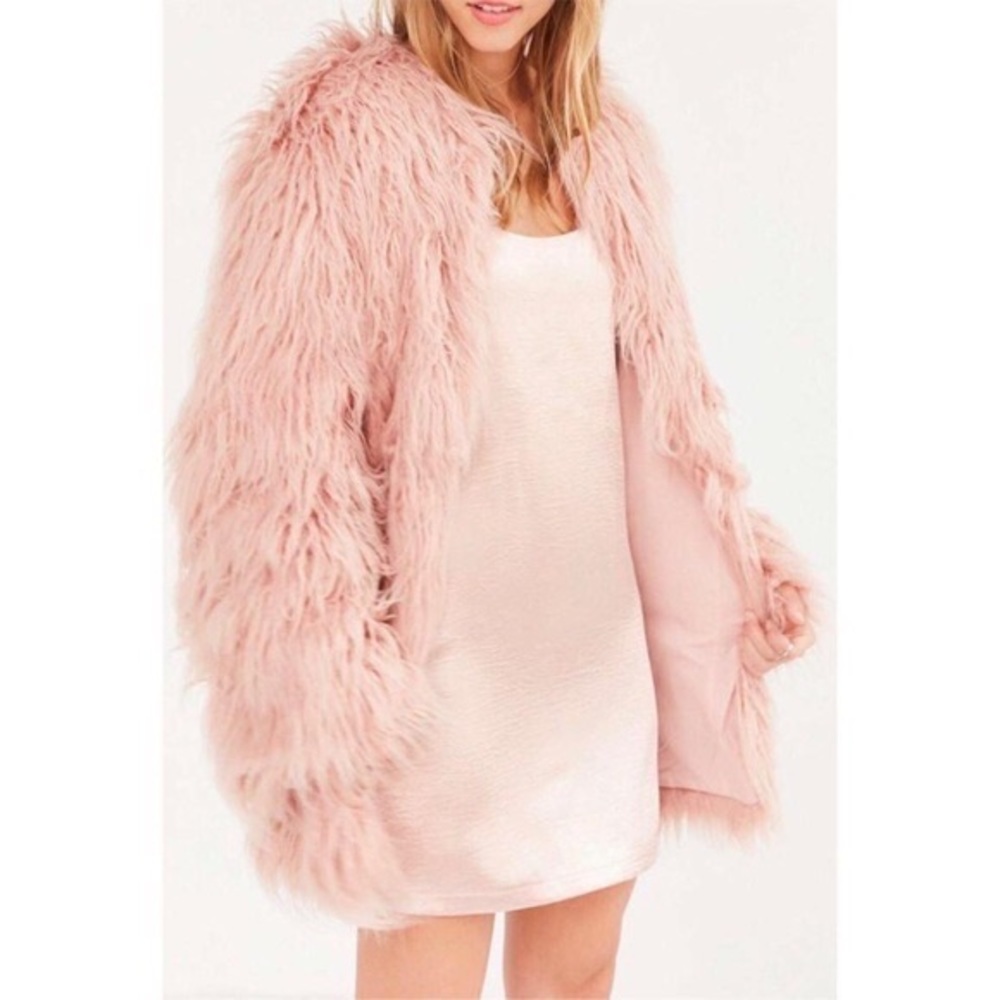 Kimchi Blue Pink Faux Fur Coat